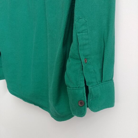 Gap Men's Medium Tall 100% cotton soft flannel green button down shirt - Picture 6 of 14